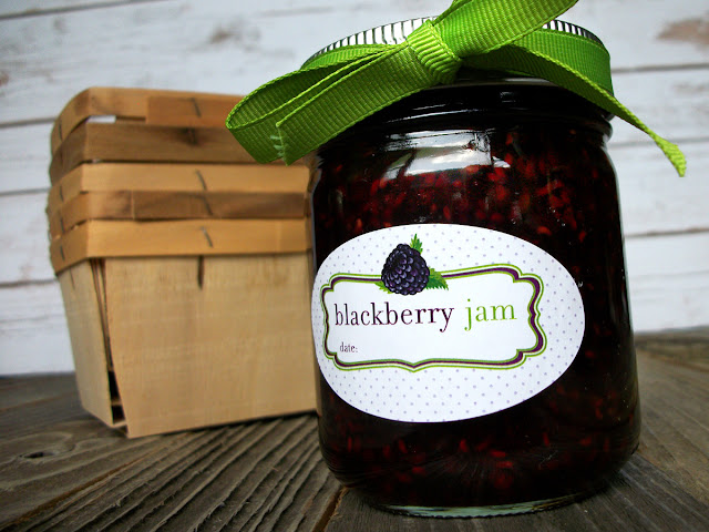 Cute Blackberry Jam Oval Canning Jar Labels