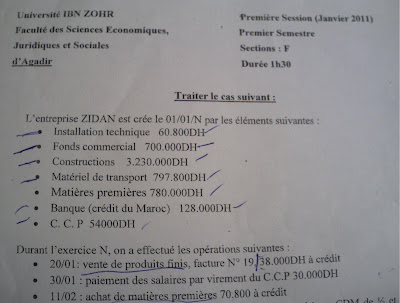 Examen de comptabilité générale s1 économique