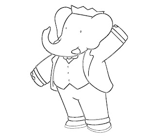 #4 Babar Coloring Page