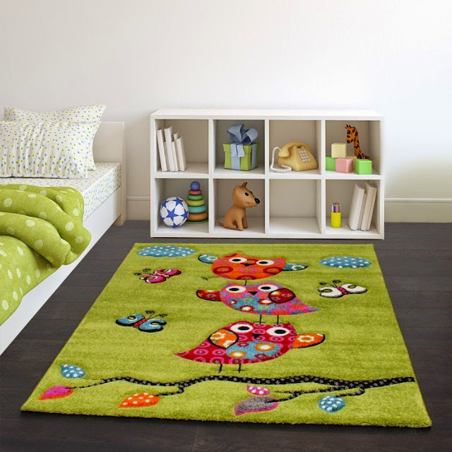 tapis couleur verte pour chambre d'enfant