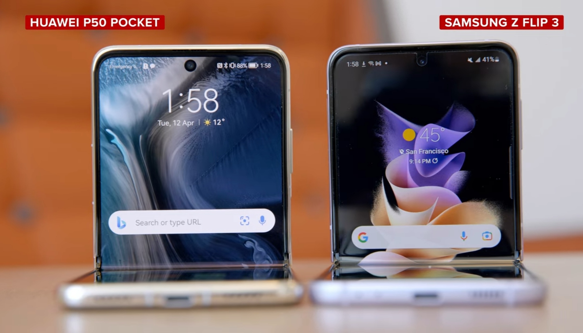 huawei p50 pocket foldable phone vs samsung galaxy z flip 3