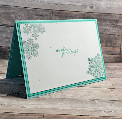 Snow Crystal sparkling snowflakes stampin up elegant Christmas card