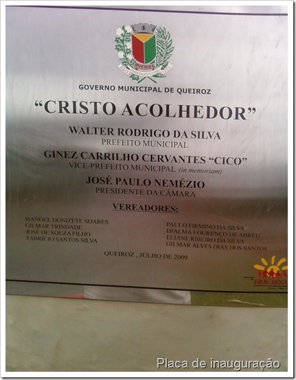 Placa de inauguração