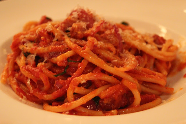 Bucatini amatriciana at Ballo at Mohegan Sun 