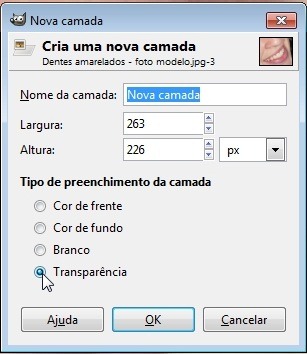 Selecione transparencia