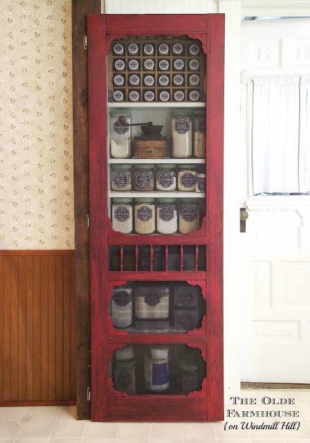 repurposed screen door pantry