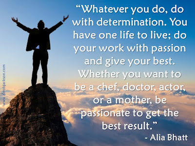 Graphic with quote about passion.