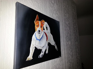 Billy the Mischievous Jack Russell Dog Canvas Painting