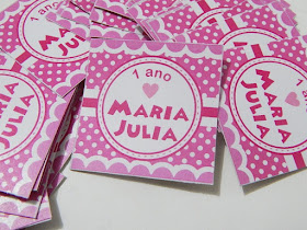 Tag quadrada personalizada Minnie Rosa  