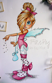 Pink, girly, fairy card featuring Tilly by Saturated Canary