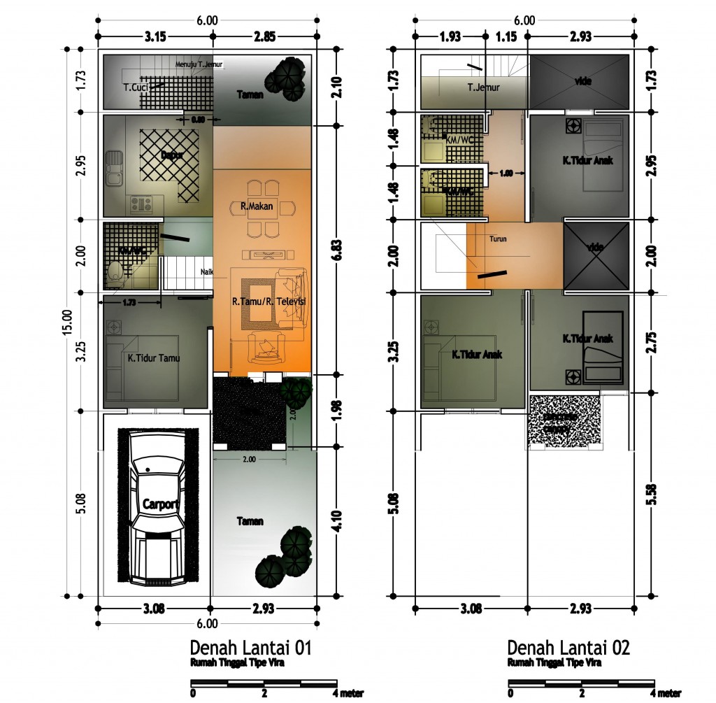  Denah  Rumah  2 dua  Lantai  terbaru Desain Rumah  Minimalis