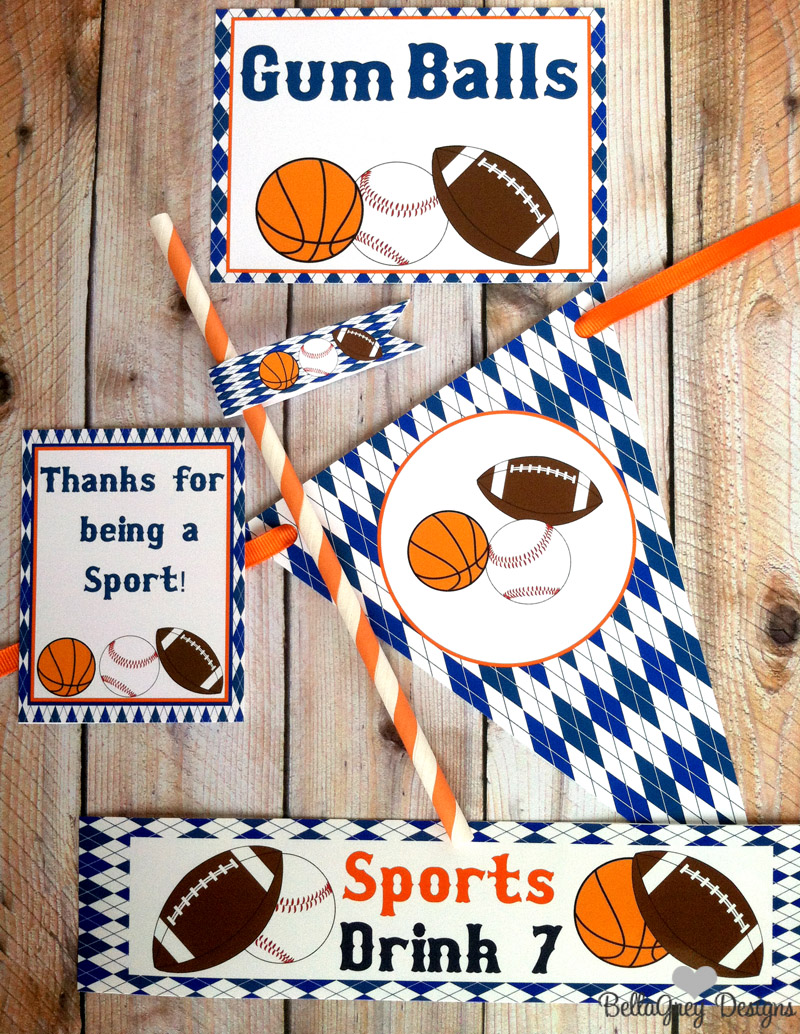 Just In Time For March Madness New Sports Themed Party Suite Bellagrey Designs - free printable roblox water bottle labels fiesta