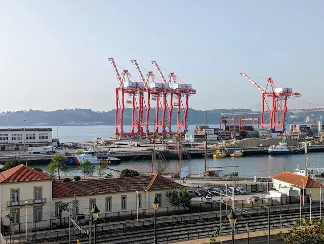 View of Lisbon Port from  Jardim 9 de Abril