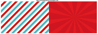 Light Blue, Red and White Stripes: Free Printables for your Quinceanera Party.