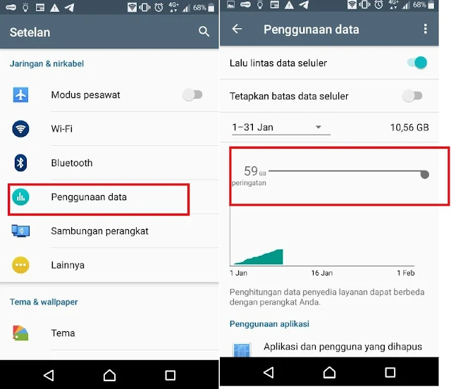 cara mengatur data internet Ponsel Android