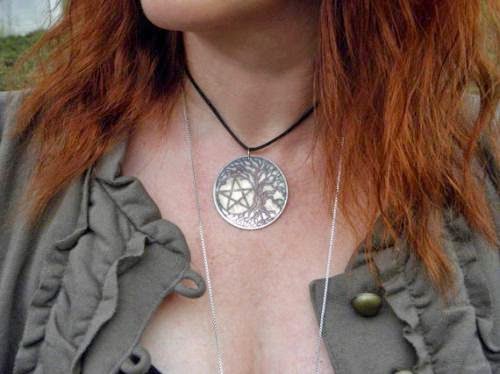 Tree Pentacle Mother Of Pearl Amulet By Mickie Mueller By Mickiemuellerstudio