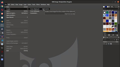 Create image from clipboard in GIMP image editor on ubuntu
