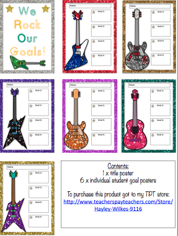 http://www.teacherspayteachers.com/Product/We-Rock-Our-Goals-Student-Goals-Display-1367339