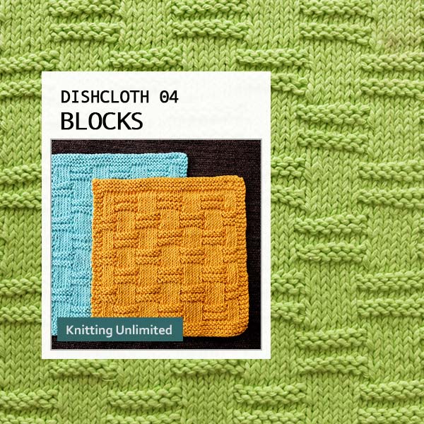 Blocks Dishcloth. Used Ice Natural Cotton yarn.