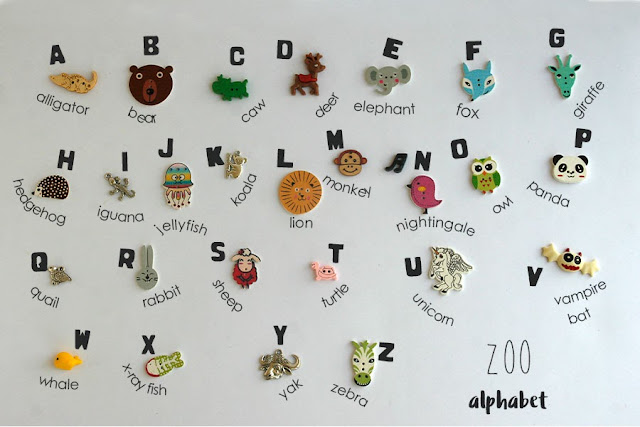 Zoo themed Language objects for ABC Alphabet I spy bag bottle by TomToy