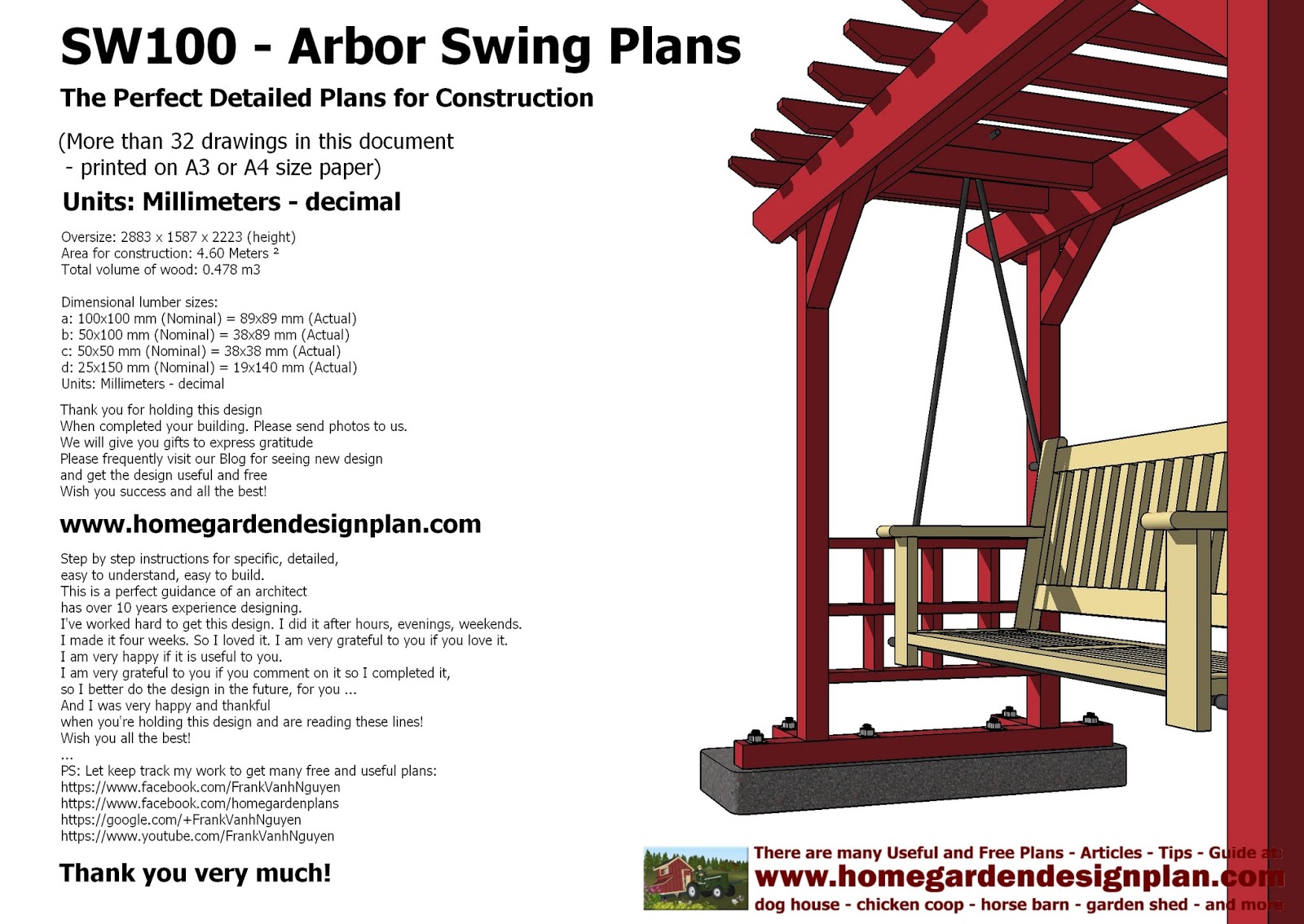 SW100 Swing Arbor Plans