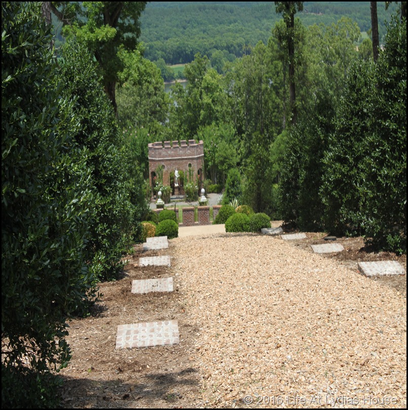 path from the vegetable garden to the rose garden