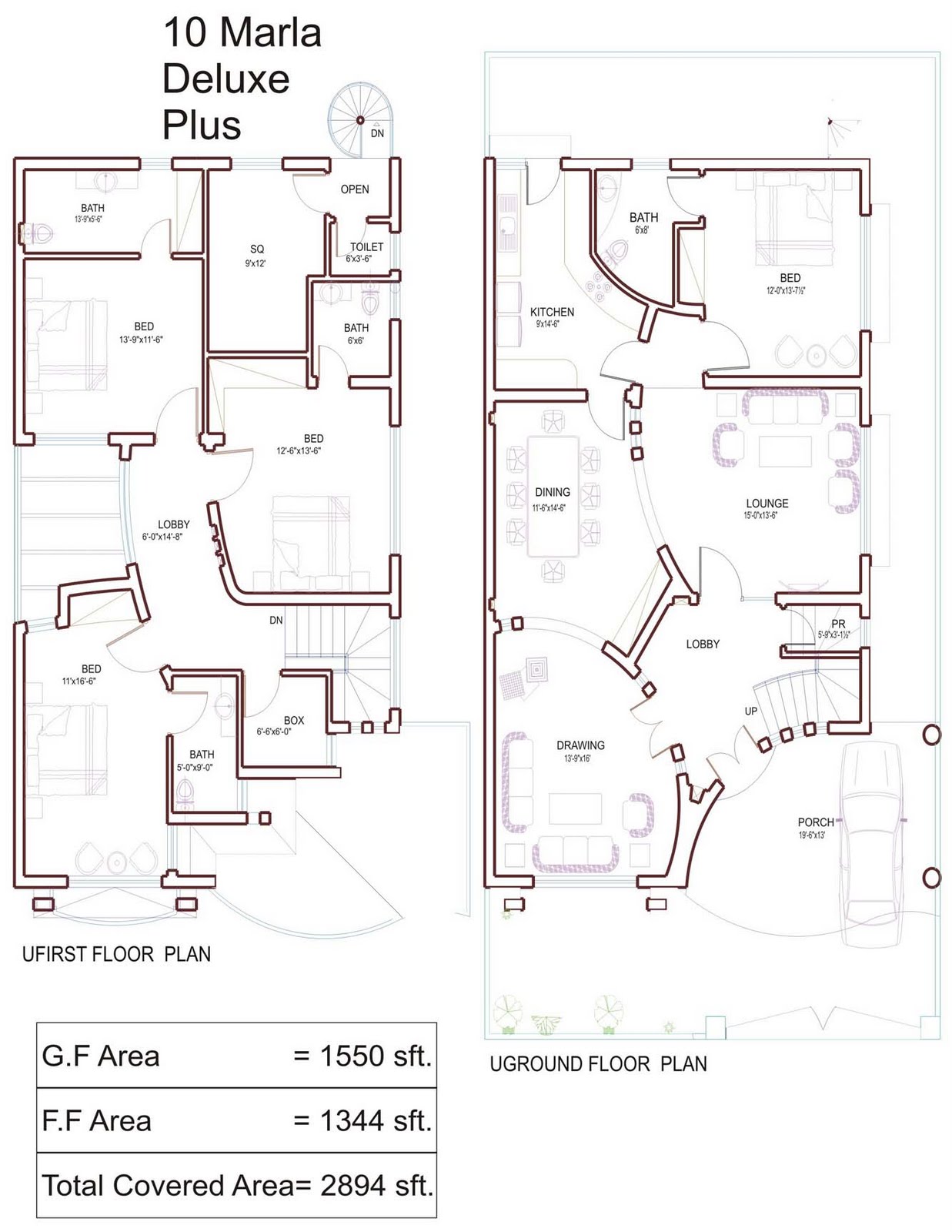 Apartment 2 Bedroom Flats Building Plans