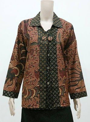 Model Baju Batik Kerja Guru Lengan Panjang Perempuan