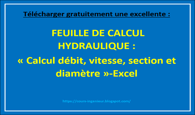 Calcul débit, vitesse, section et diamètre