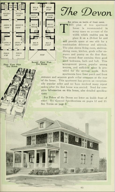 1918 catalog image of Aladdin Devon two- family building