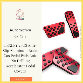 LEXLEY 2PCS Anti-Slip Aluminum Brake Gas Pedal Pads - techipii