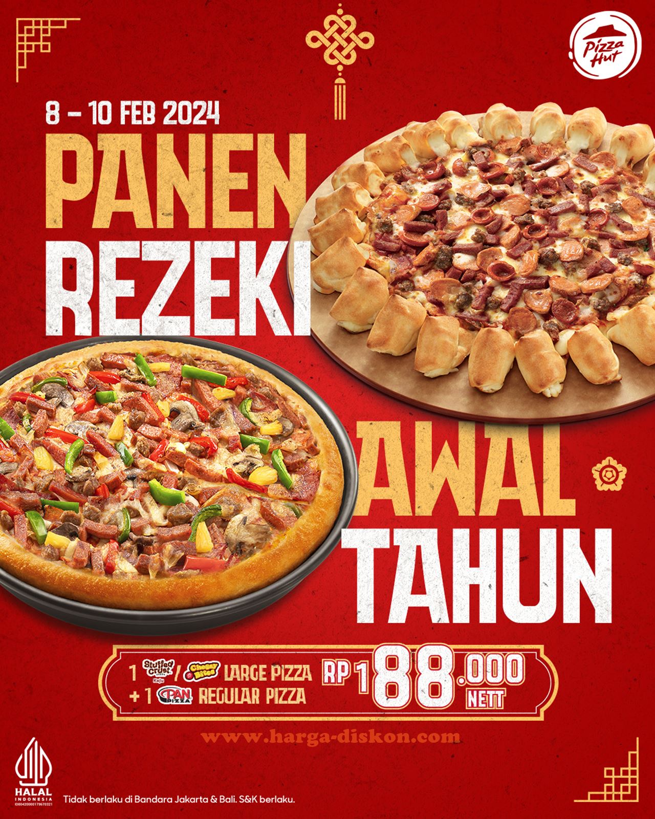 Promo PIZZA HUT Harga Spesial Paket Rp188.000 Periode 8 - 10 Februari 2024