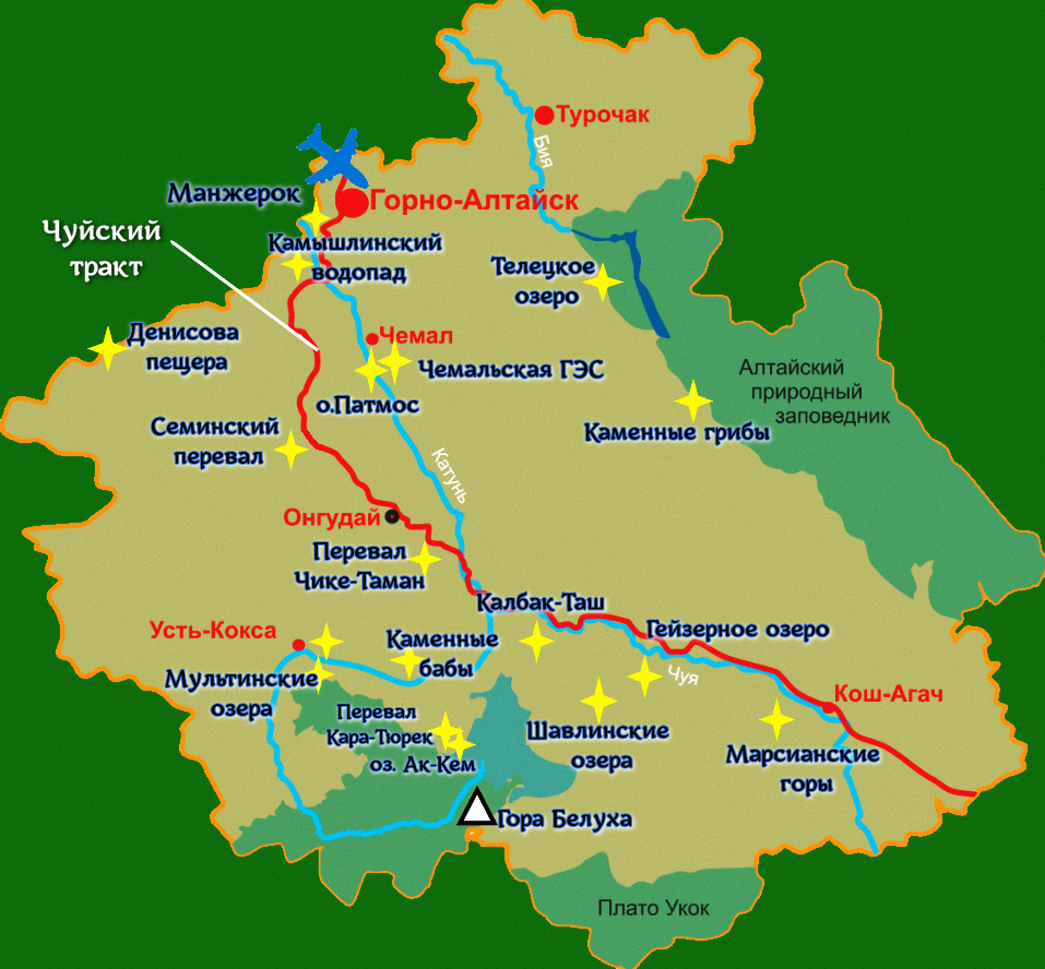 КАРТА ГОРНОГО АЛТАЯ