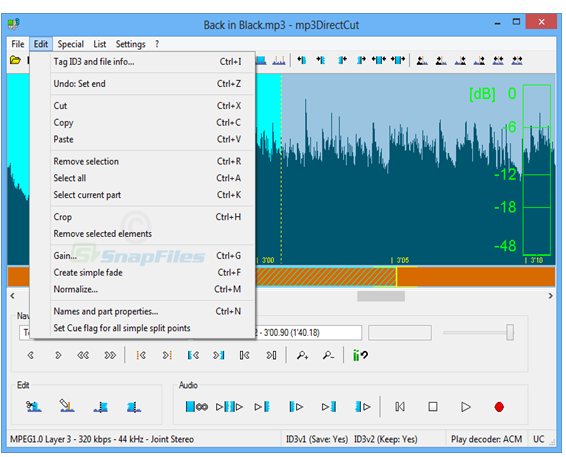 mp3DirectCut Cut your MP3 files تقطيع الملفات الصوتية mp3