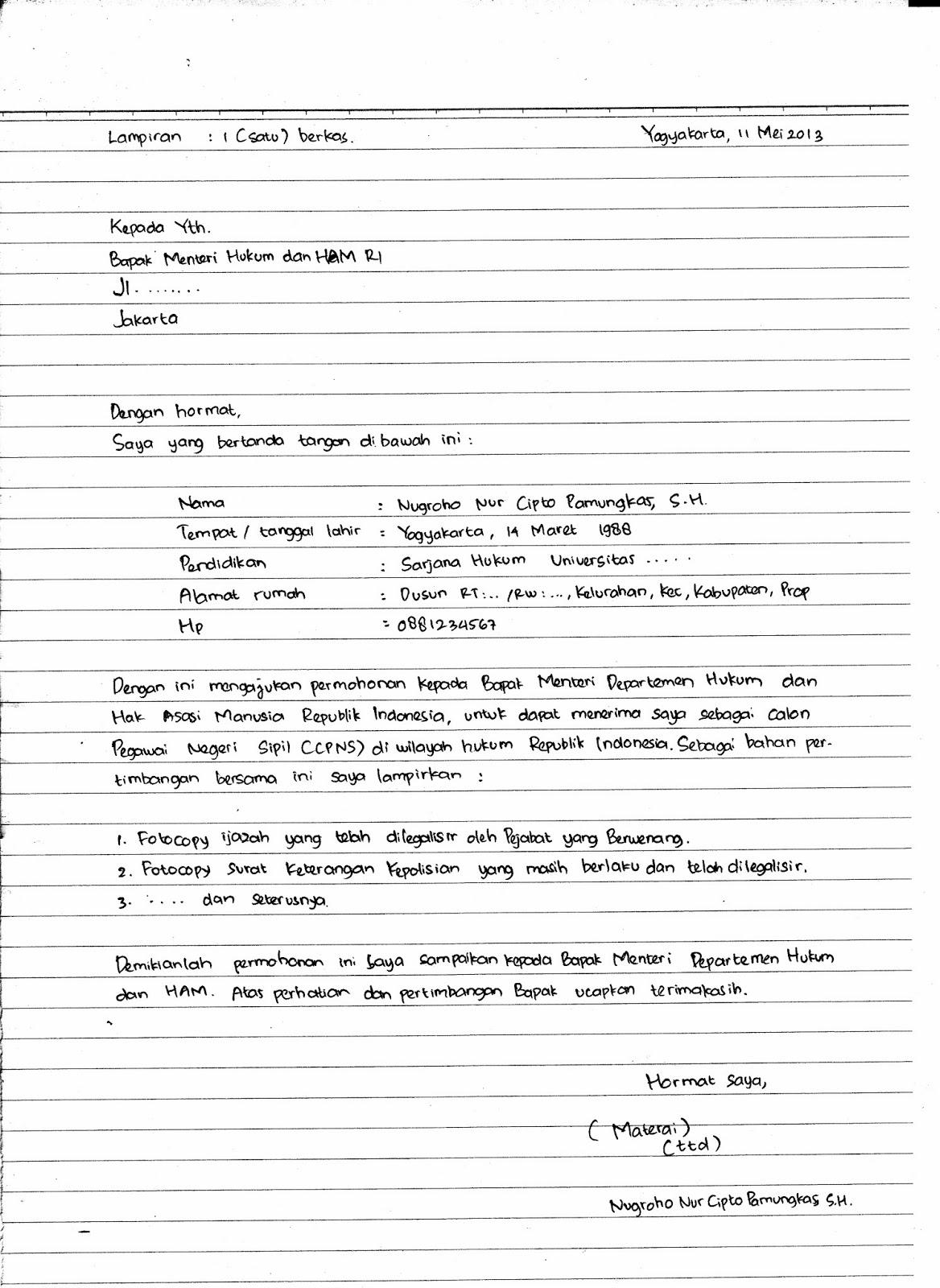 application letter), contoh surat pengunduran diri (resign letter