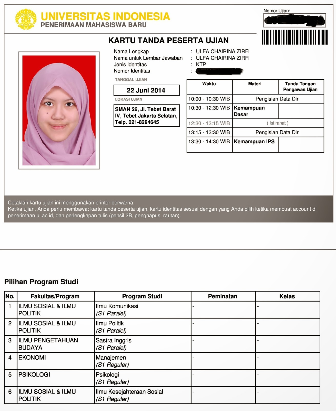 Saat pengisian formulir SIMAK gue agak kebingungan karena bingung dengan pilihan yang bisa mencapai 8 jurusan Setelah pertimbangan yang panjang gue pun