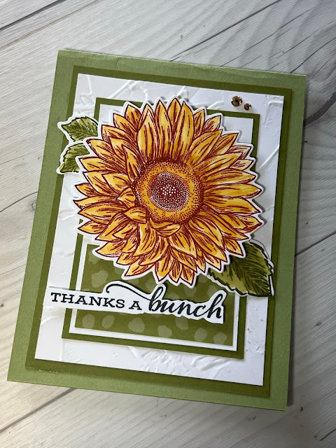 Sunflower greeting card using Stampin' Up! Celebrate Sunflowers Stamp Set