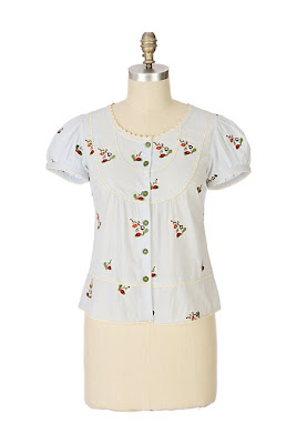 Anthropologie Luck Be A Ladybug Blouse