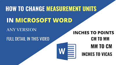 change measurement units in ms word by waseem academy