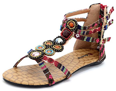 Colorful summer boho hippie sandals under $30. #boho #bohofashion #bohemianfashion boho beaded sandals, boho sandals amazon, boho strappy sandals, boho fringe sandals, cheap boho sandals, boho sandals wedding, boho flip flops, boho sandals online, cute sandals for summer, summer sandals sale, cheap womens sandals free shipping, pretty summer sandals, discount sandals, strappy sandals flat, cheap gladiator sandals,  hot flat sandals