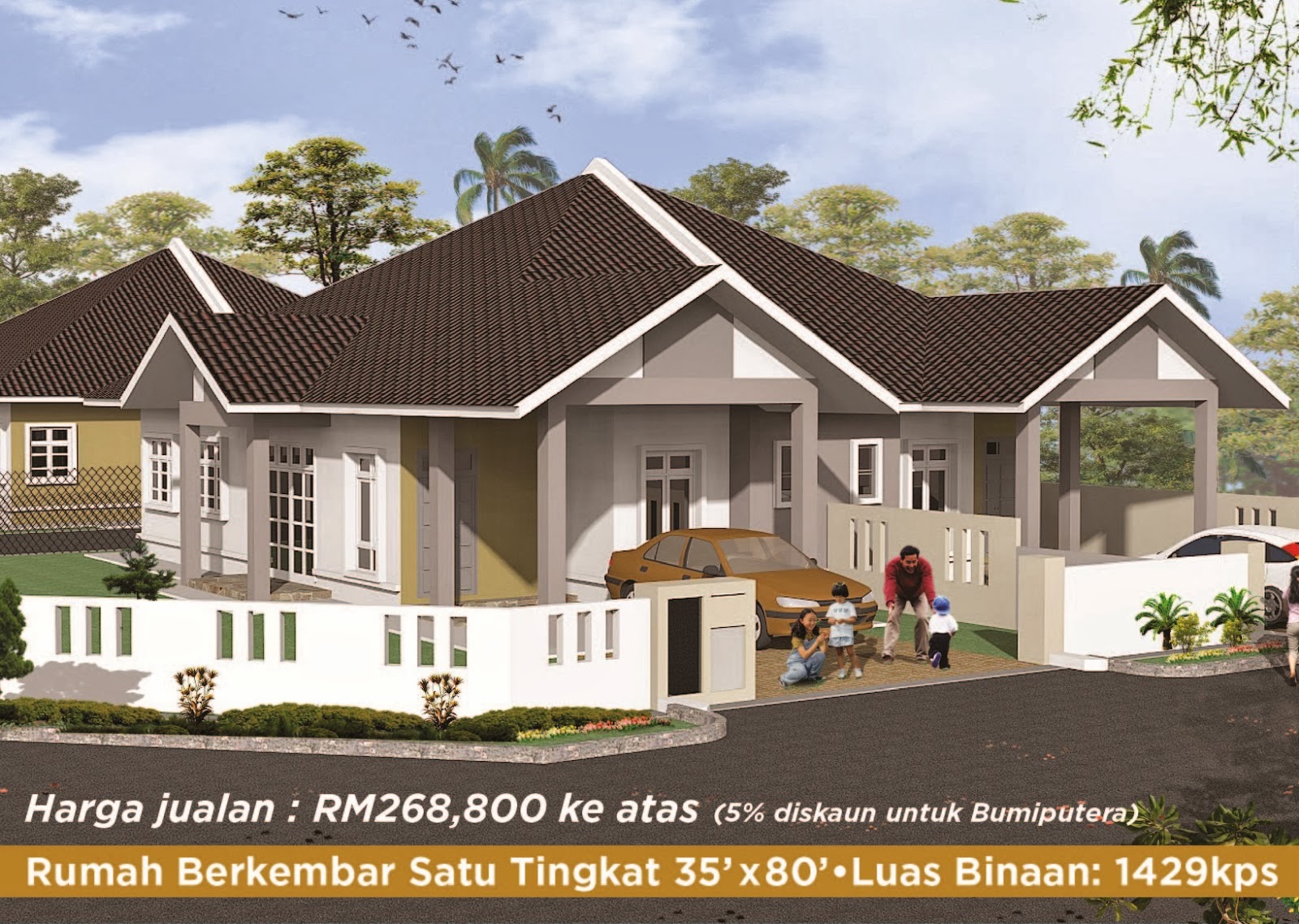 Taman Koperat Perdana RUMAH  BERKEMBAR SATU  TINGKAT  35 x 80 