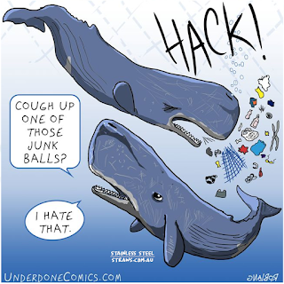 whale plastic free cartoon