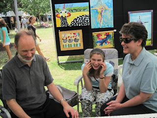 Pastor Dave laughing with Shelby and Laurel