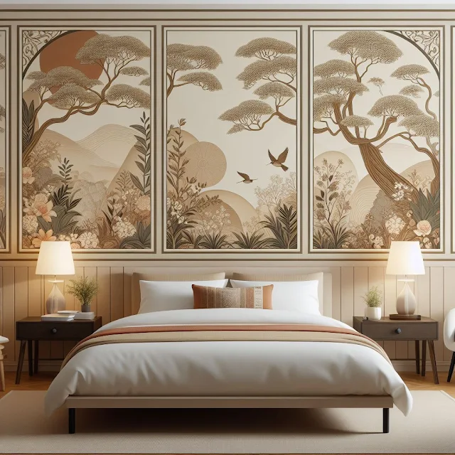 Awesome murals wall decor simple bedroom contemporary