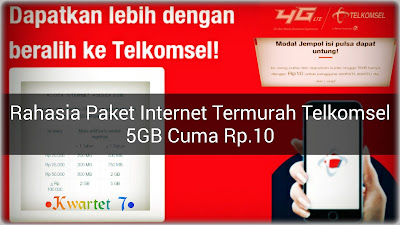 Bukan Promo Bukan Trik !!! Ini Rahasia Terbaru Paket Internet Termurah Telkomsel, Kuota 5 GB Cuma 10 Perak