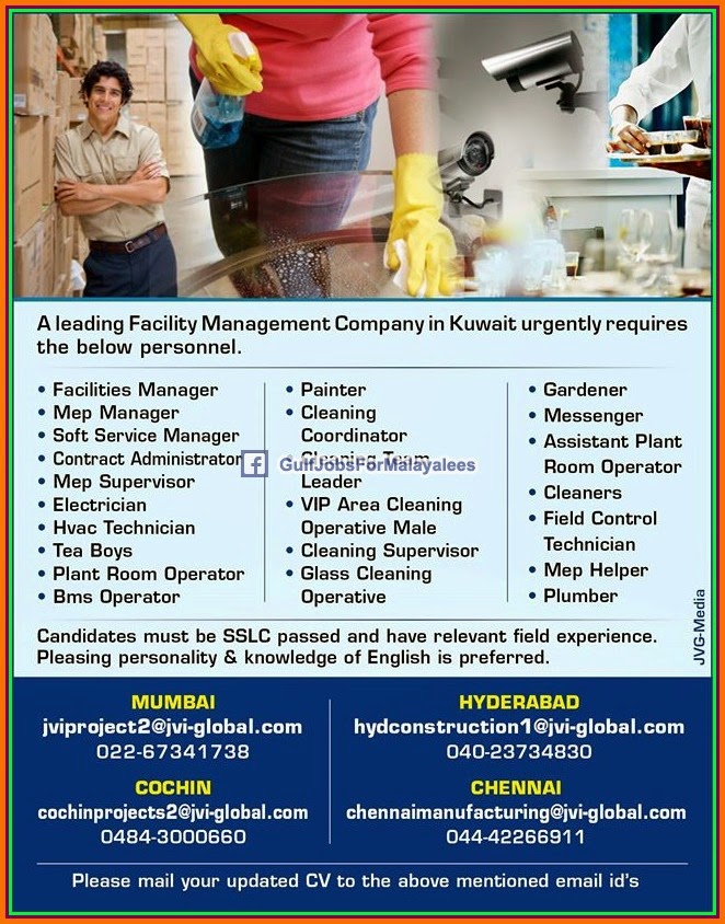 Facility Management Company Kuwait Job vacancies