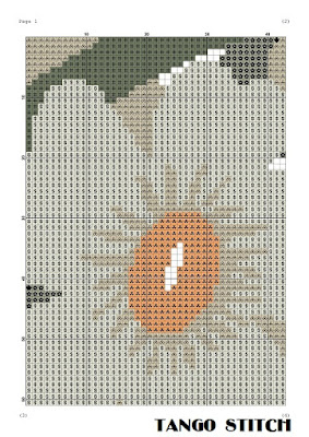 White flower abstract cross stitch pattern