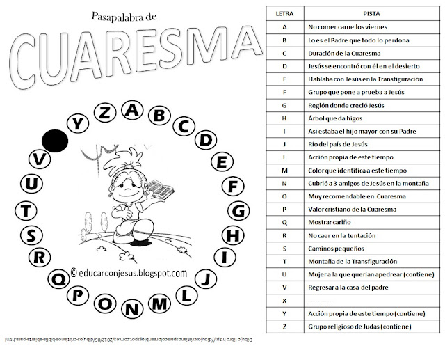 Resultado de imagen de preguntas sobre la cuaresma para niños