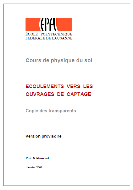 Cours de physique du sol - ÉCOULEMENTS VERS LES OUVRAGES DE CAPTAGE