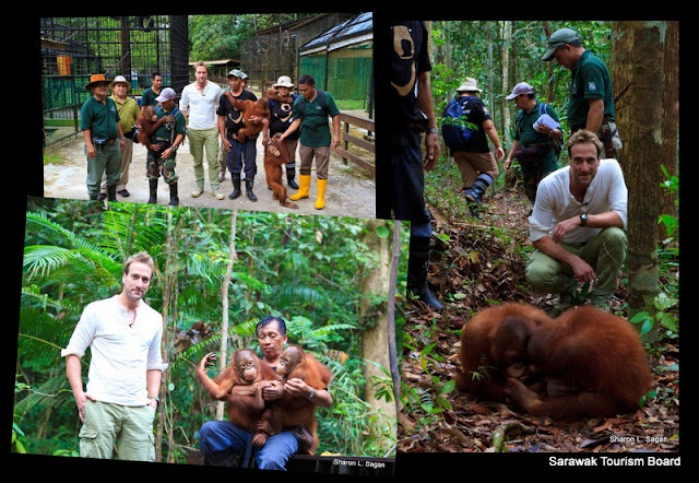 Collage of behind-the-scene shoot at Matang Wildlife Center